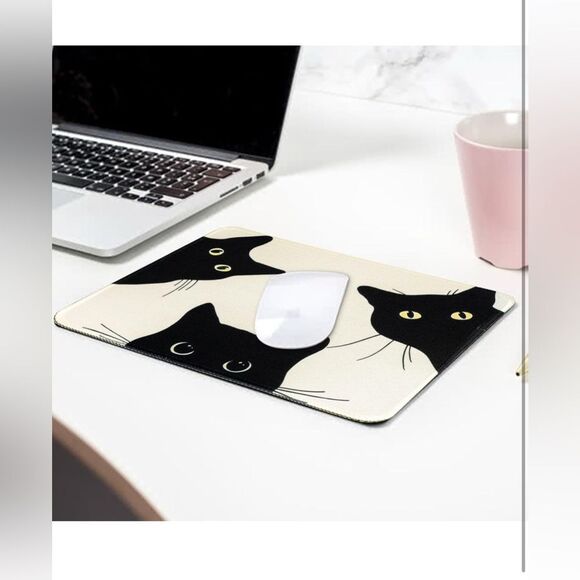 Square Cute 3 cats Mouse pad Non-Slip Rubber Base (Three Cats) NIP - Picture 2 of 9
